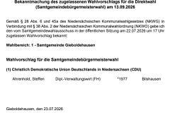 Kandidaten für die Wahl des Samtgemeindebürgermeisters