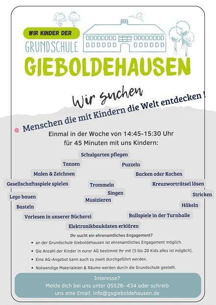 Ehrenamt Welt mit Kinder entdecken&nbsp;&copy;&nbsp;Föderverein GS Gieboldehausen